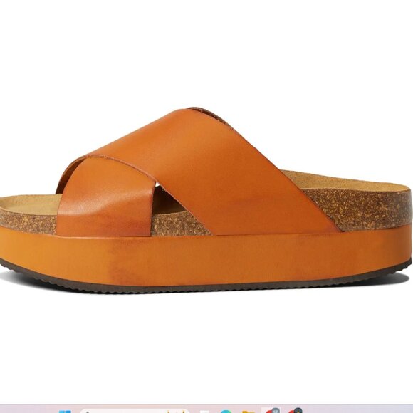LAST PAIRS! NEW FREE PEOPLE  Sidelines Flatform Sandals  392S0 in sunset orange - Picture 2 of 11